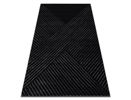Tapete Emerald Exclusivo A0084 Glamour, À Moda, Linhas, Geométrico Preto / Prata (280 x 370 cm)