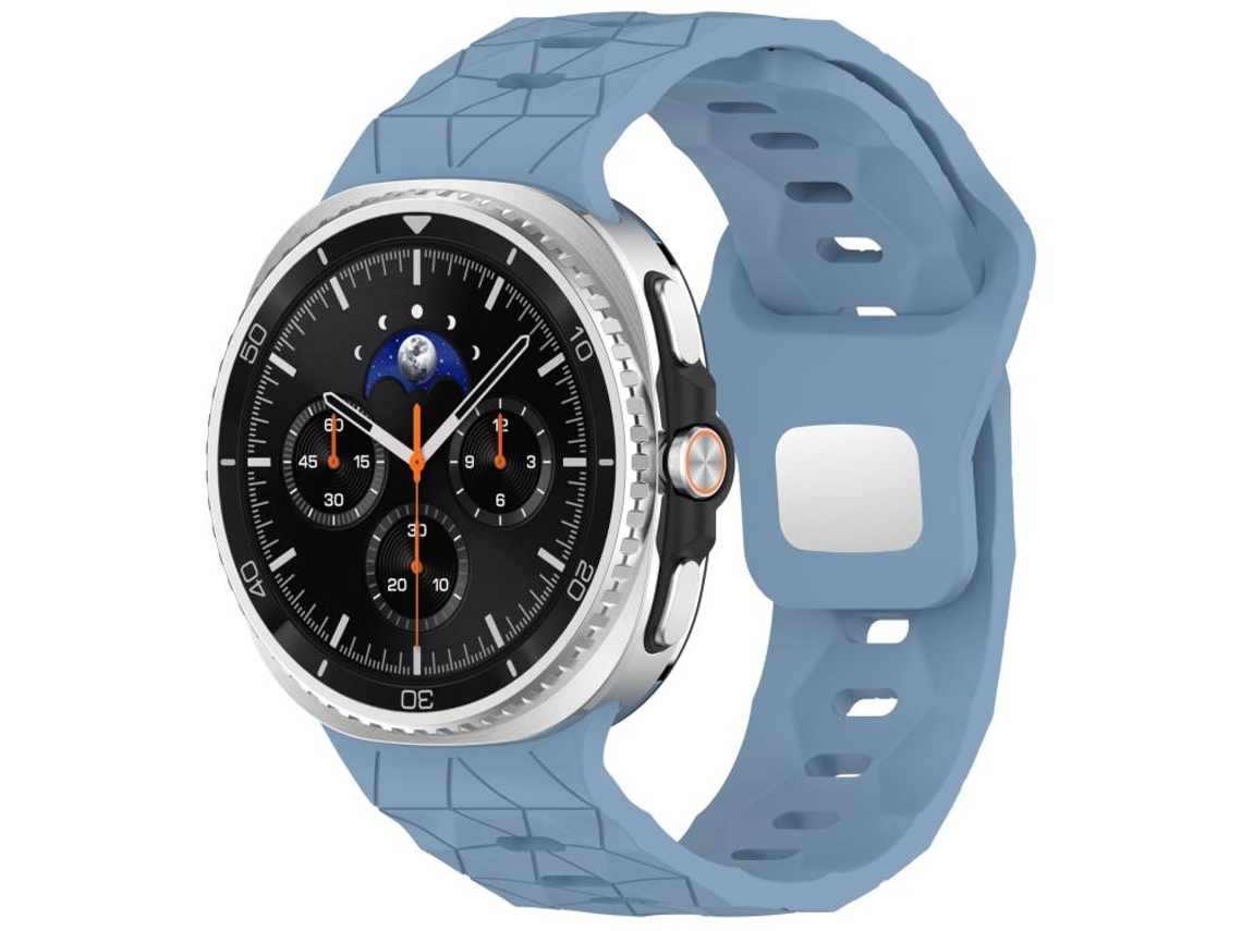 Bracelete Para Samsung Galaxy Watch 8/8 Classic - Silicone Com Textura De Futebol Clássica E Fivela Reversa Em Aço - Azul