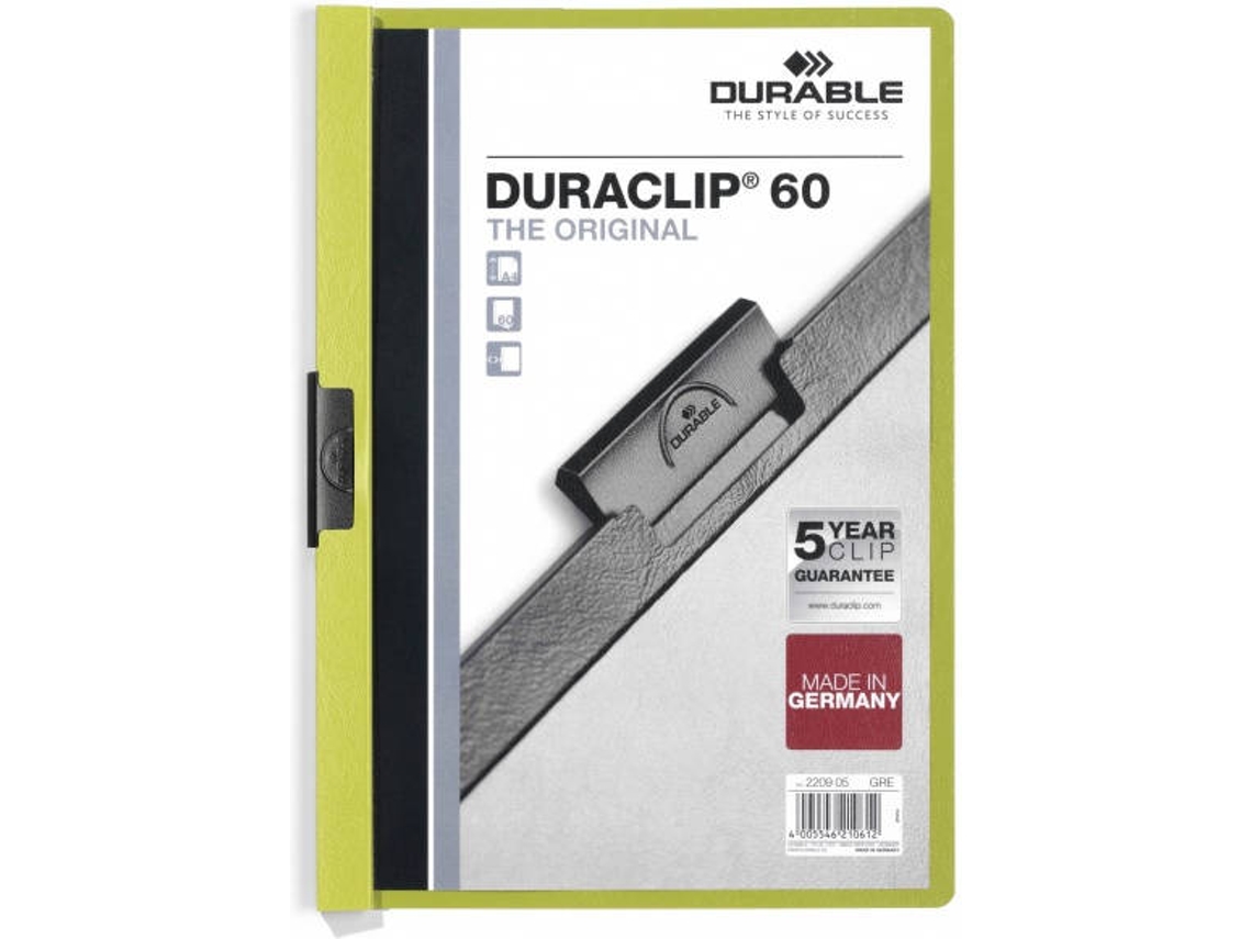 Pasta DURABLE DURACLIP Verde (A4 - Polipropileno)