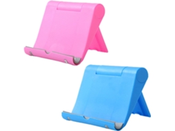 Conjunto De 2 Suportes De Mesa Dobráveis ​​e Ajustáveis ​​em Plástico, Compatíveis Com Android E Universais Para Todos Os Smartphones.