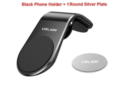 Suporte Universal Para Celular Uslion Easy Air Vent Mount Holder Para Carro, Com Fixação Magnética, Compatível Com Iphone, Preto.
