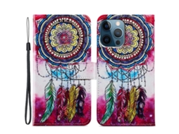 Capa Pega Apanhador Sonhos Para Iphone 15 Pro Pele Sintética