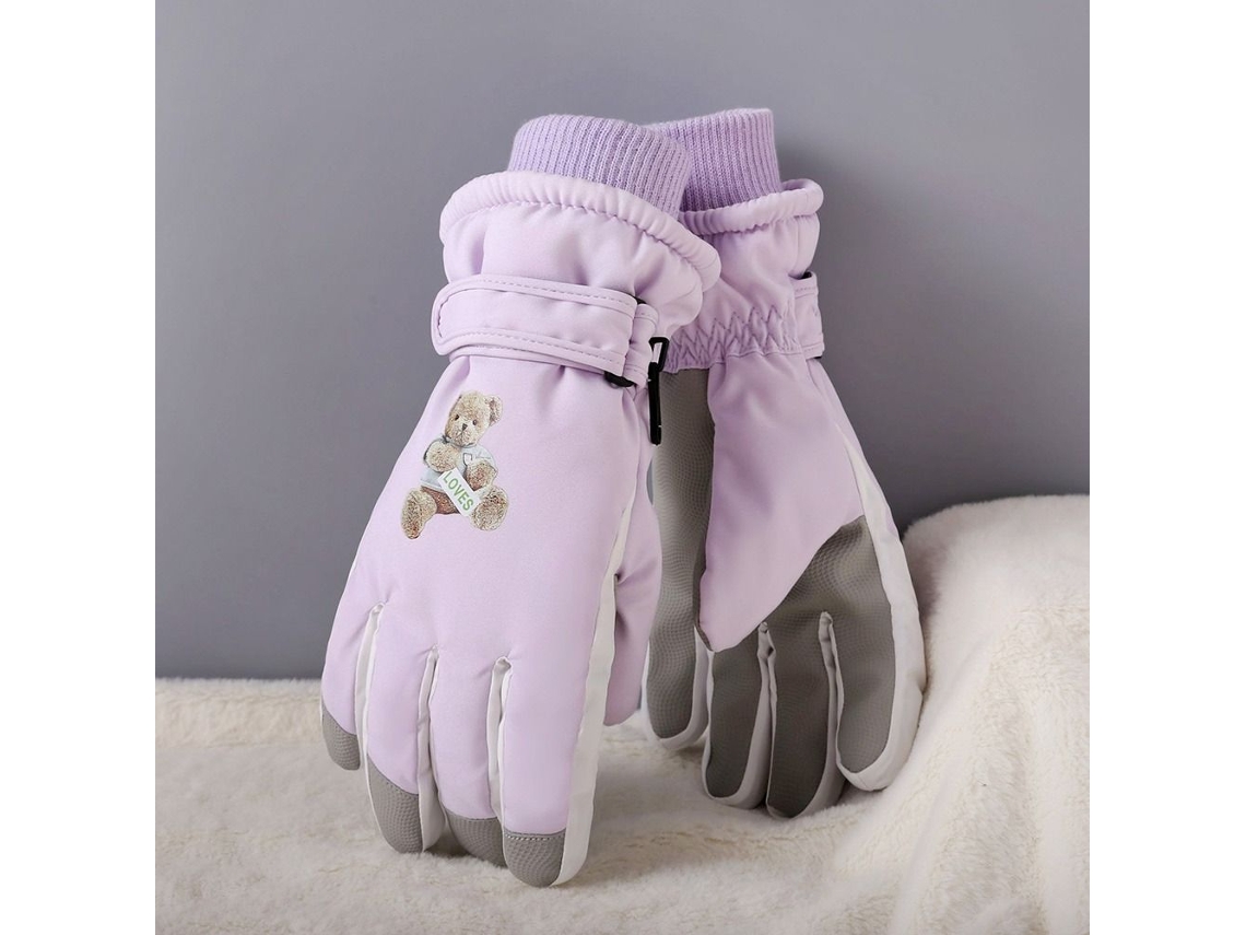 Luvas De Esqui Femininas Quentes, Luvas De Dedos Inteiros, Roxa Aquaforge