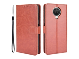 Capa Louco Forro Tira Para Nokia Nokia G20/g10/6.3 Pele Sintética Castanho