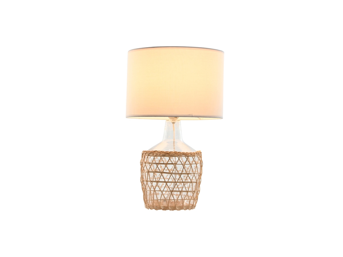 Abajur de Mesa em Cristal e Corda, 28x28x45cm ALEXANDRA HOUSE LIVING