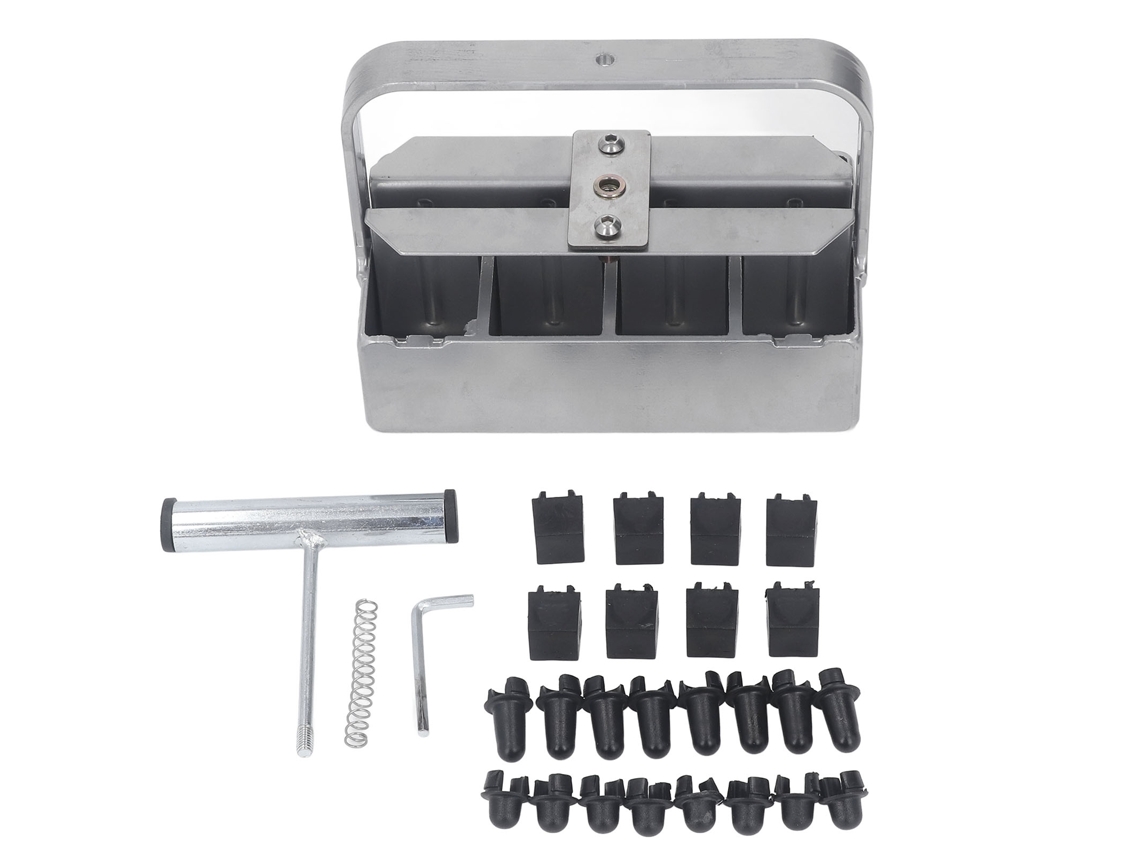 Ferramenta Manual De Blocos De Terra De Aço Inoxidável De 2 Camadas Para Jardim, Faz Quatro Blocos