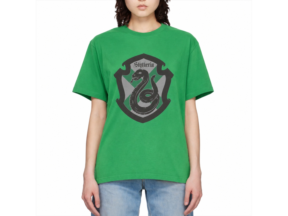 Rockinstone Harry Potter Minimalist Slytherin Emblem Irish Green T-shirt Size:xl