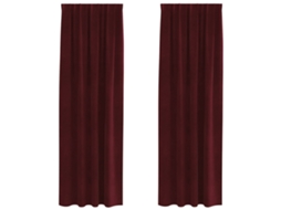 Conjunto 2 Cortinas Opacas Vidaxl Vermelho Veludo (140 X 225 Cm)
