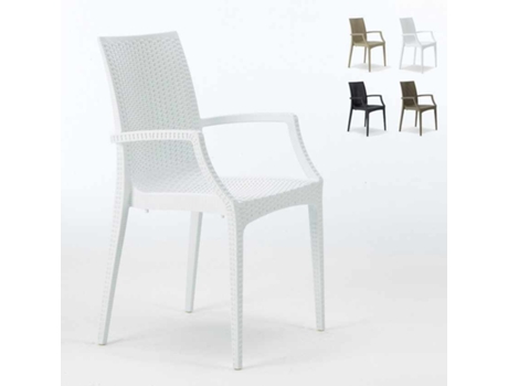 20 Cadeiras apoio braços bar jardim poly rattan Bistrot Arm Grand Soleil