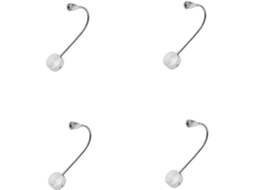 Luminária de Parede Led Flexível de 4 Peças com Haste Articulada, Luz Branca Fria para Cabeceira e Quarto. SFUSHOS