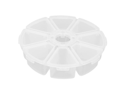 Caja De Armazenamento Plástico Transparente Redonda Com 8 Divisões Para Pérolas, Joias, Manuais E Arte De Unhas