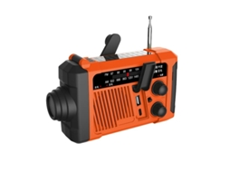 RÁDIO RECEPTOR AQUAFORGE de emergência fm/am com célula solar e lanterna sos, uso externo
