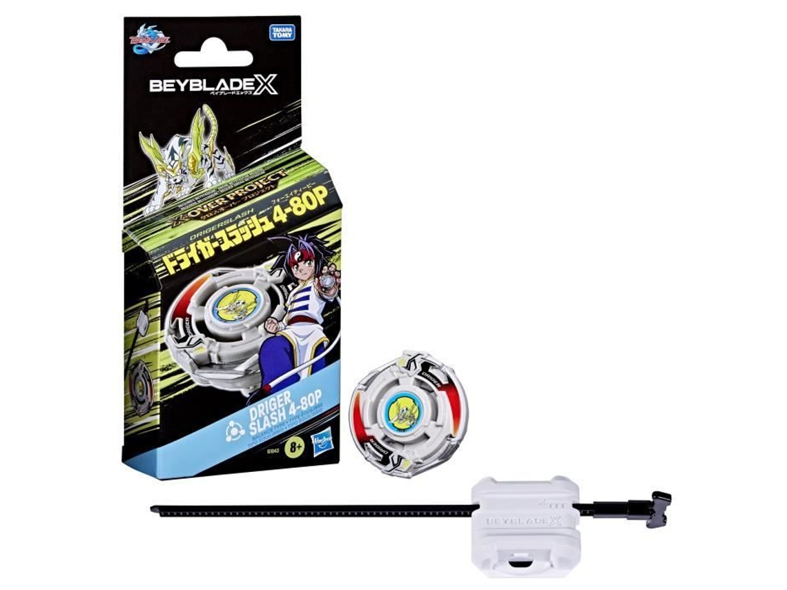 Beyblade X Starter Pack X Over Project Driger Slash 4 80p, Pião De Tipo Equilíbrio E Lançador, A Partir De 8 Anos. Hasbro