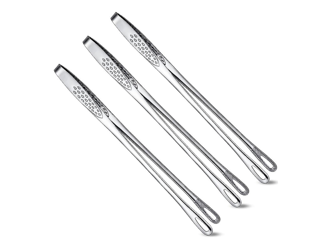 3 Peças De Pinças De Aço Inoxidável Para Churrasco, Pinças Para Grelhar, Pauzinhos De Cozinha, Pinças Para Cozinhar, Ferramentas Slowmoose