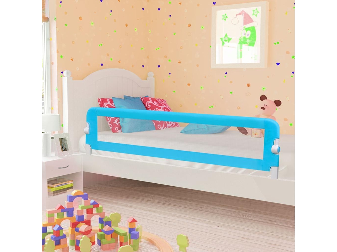 Vidaxl Barra De Segurança P/ Cama Infantil 180x42cm Poliéster Azul