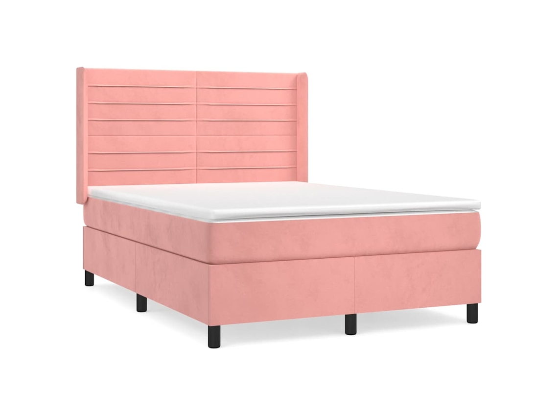 Box Spring Bed, Box Spring Beds Vidaxl Cor-de-rosa Veludo (140 X 200 Cm)