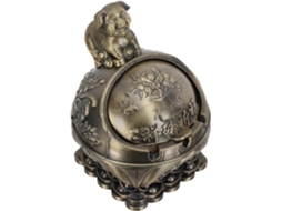Cinzeiro Vintage Zinco Dourado Prova Vento Odores Formato Esférico Tampa Ideal Jardim Design Artístico GOKOCO