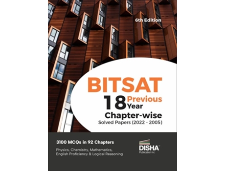 Livro Bitsat 18 Previous Year Chapter-Wise Solved Papers Chemistry, Mathematics, English amp Logical Reasoning 3100 Pyqs de Disha Experts (Inglês)