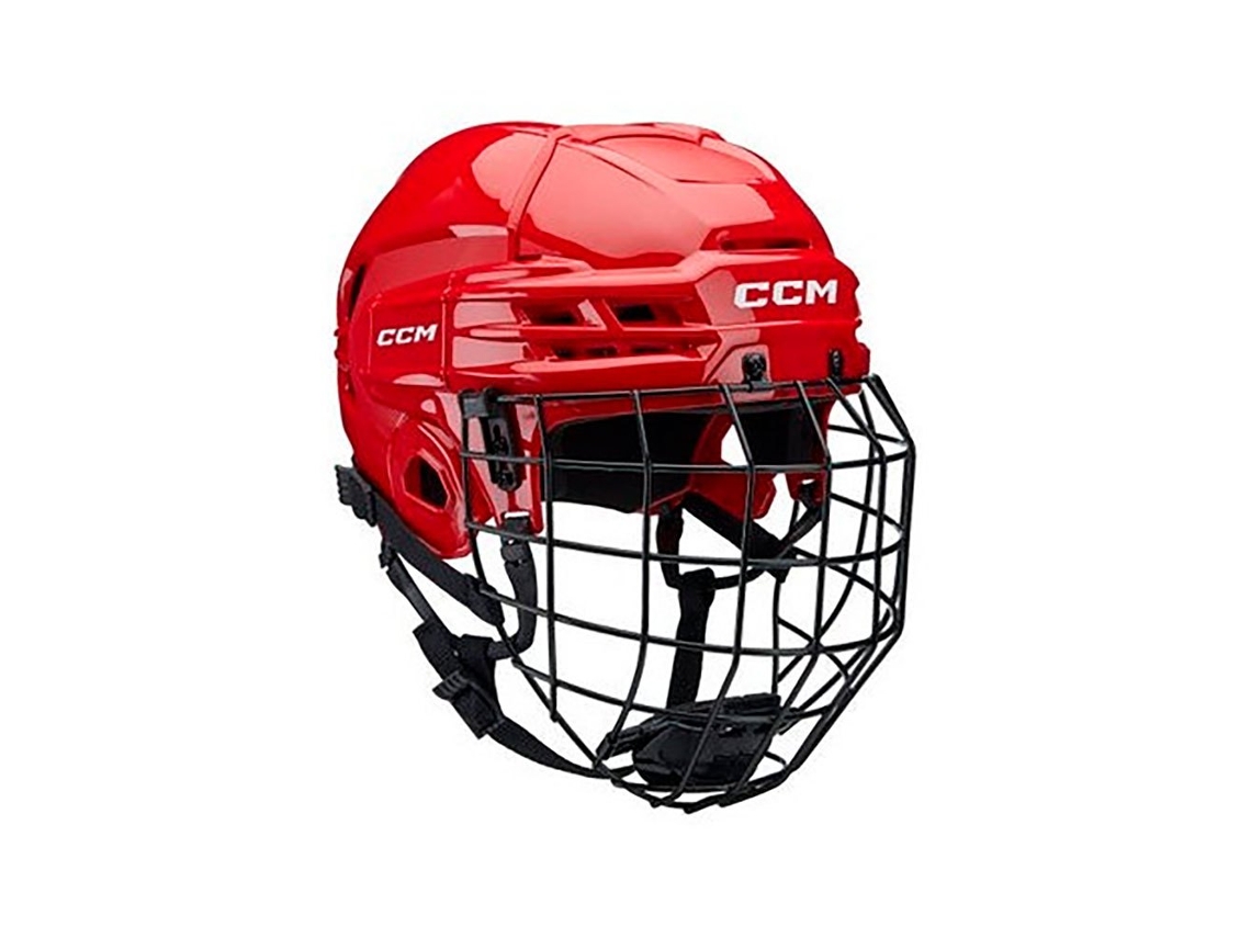 Capacete de Hóquei no Gelo Combo Ht70C Tac Vermelho Mccm