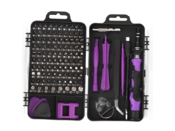 Kit De Parafusadeira 115 Em 1 Ferramenta Multifuncional Para Reparo E Remoção De Celular Roxo