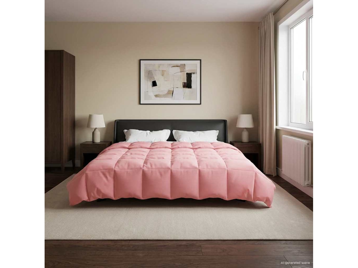 Vidaxl Edredom De Inverno 200 X 200 Cm Inverno Rosa Respirável