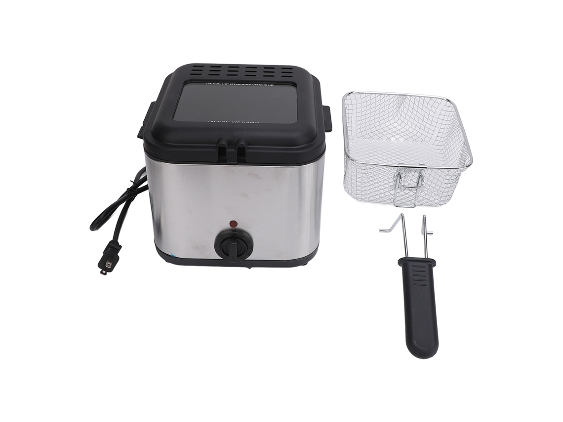 Fritadeira Profunda de Aço Inox 1000W, Cesta, 2,5L | S/MARCA