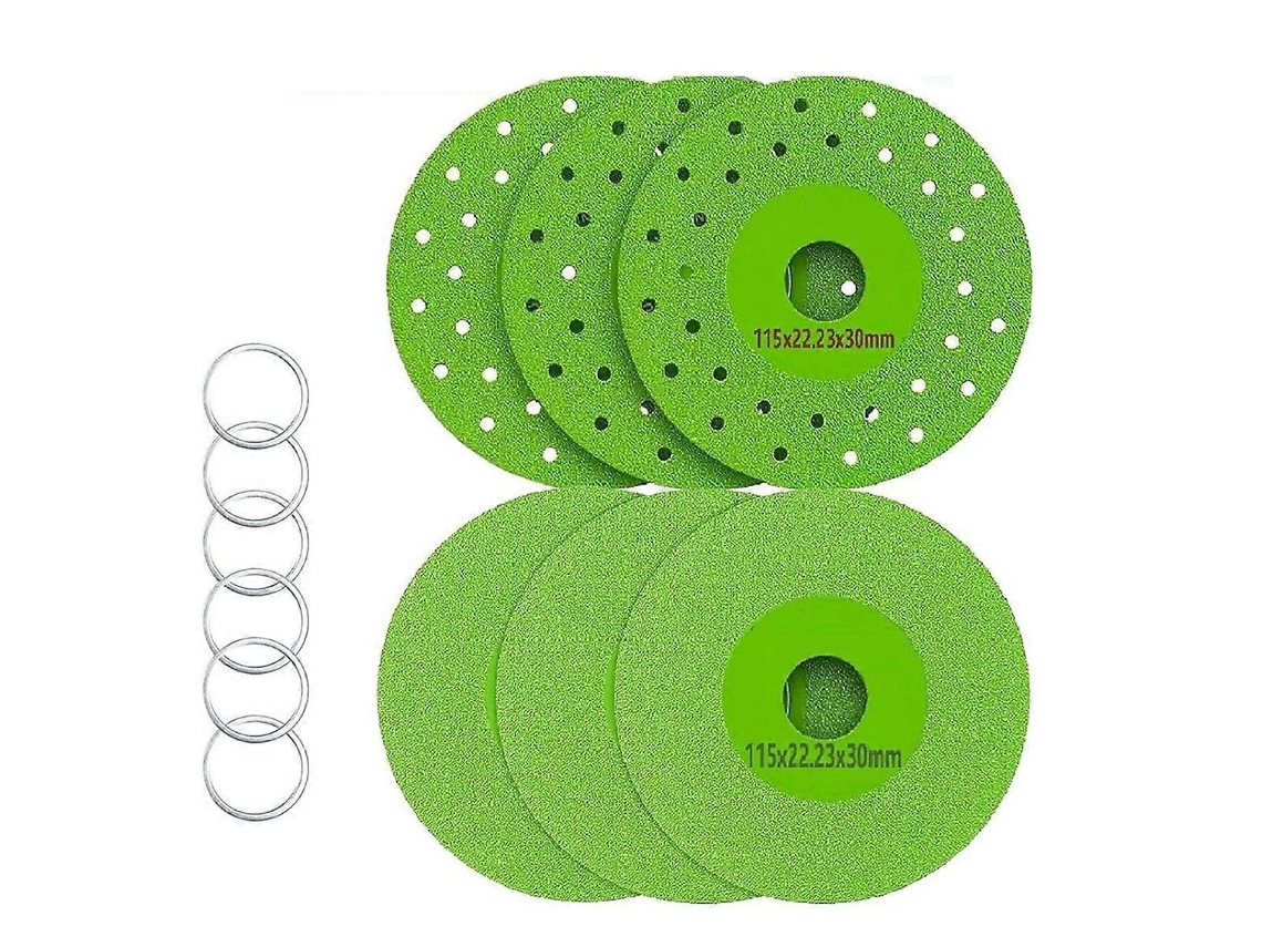 Pacote Com 6 Discos De Corte E Desbaste De 4,5 Polegadas (115mm) Com Grelha De Diamante Para Cerâmica