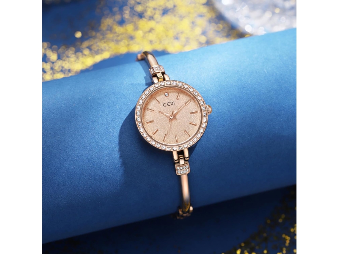 Lurelia Relógio Feminino, Detalhes Com Strass, 0,31 Polegadas, 8 Mm, Vidro Mineral, Resistente À Água, Prata