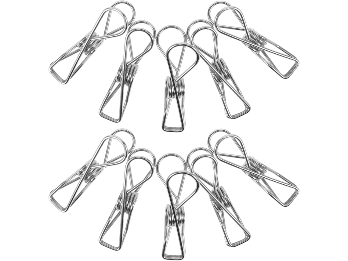 Prendedores Roupa Artesanais Materiais Seguros Conjunto 10 Inoxidável Prateado Versáteis Suporte GOKOCO