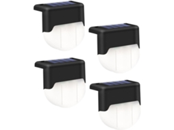 Conjunto De 4 Luminárias Solares Externas Para Escadas, Impermeáveis, Iluminação Solar Decorativa Para Degraus