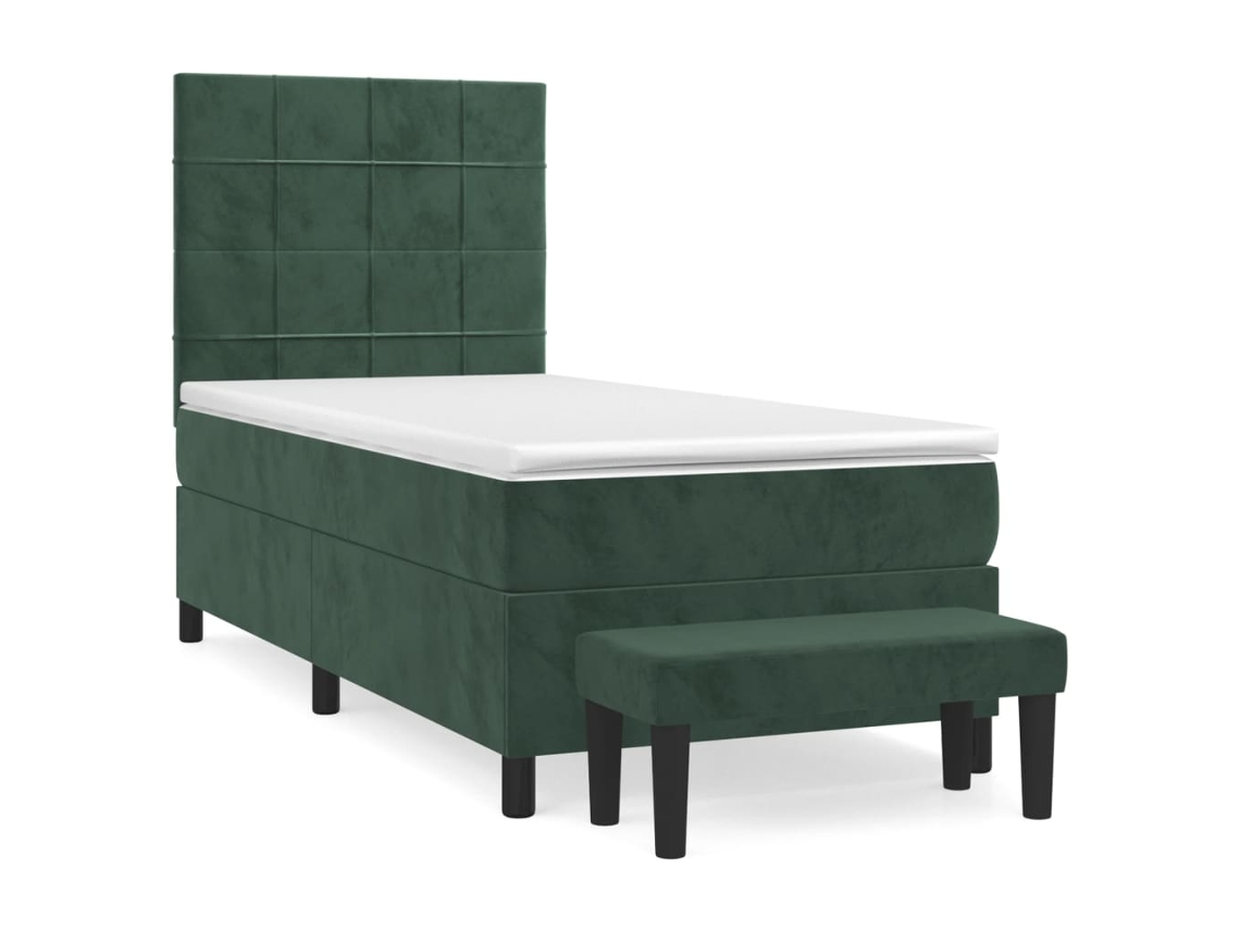 Box Spring Bed, Box Spring Beds Vidaxl Verde Veludo (90 X 190 Cm)