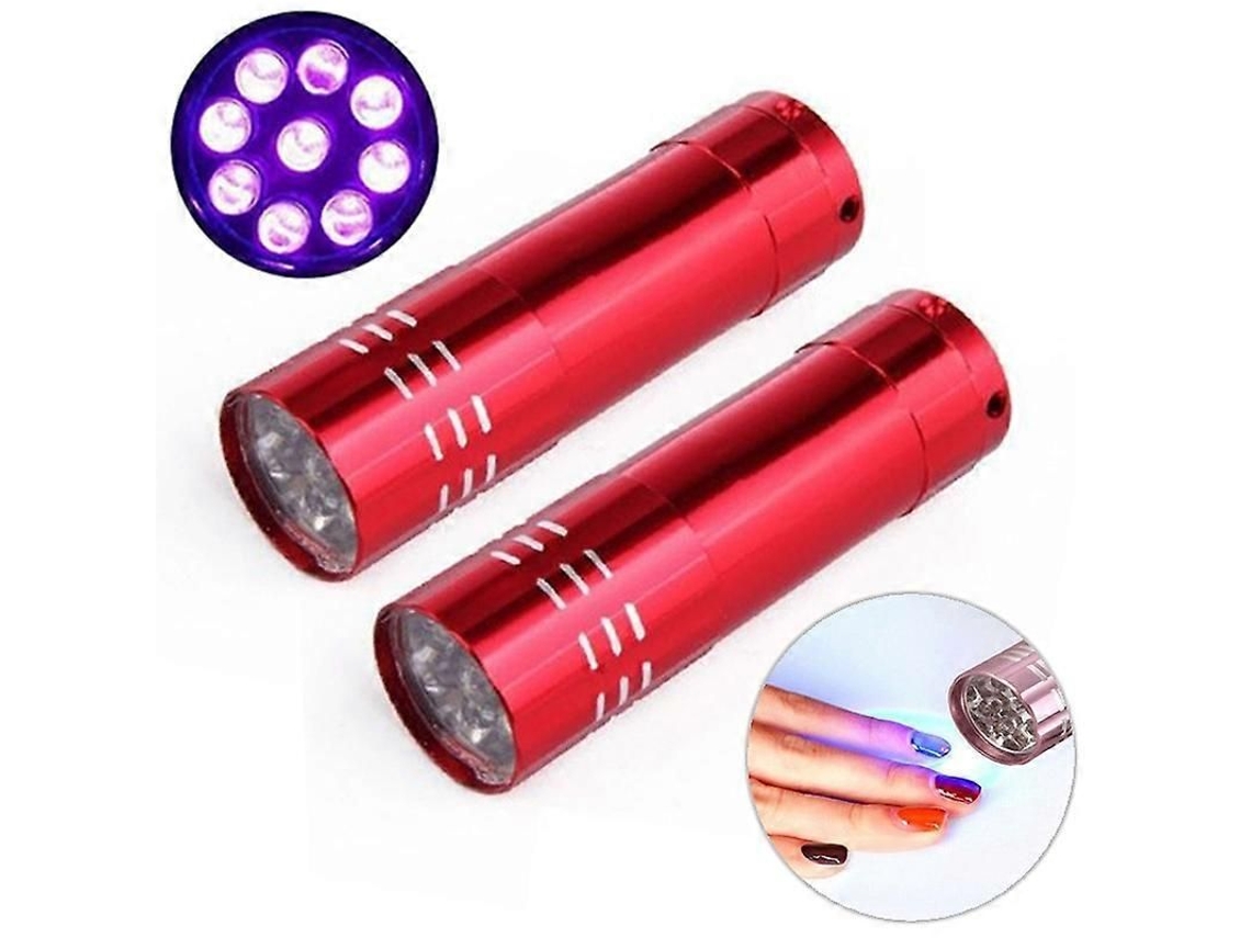 2 Unidades de Mini Lanterna Led Portátil com Lâmpada Uv para Secagem Rápida Gel Unhas GOKOCO (prateada)