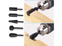 Conjunto de brocas rotativas de 6 mm (1/4") para furar, gravar e entalhar madeira e plástico.