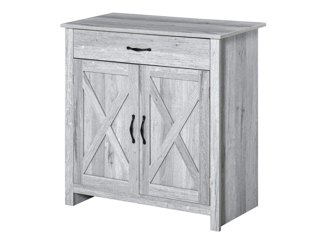 Aparador Mdf, Melamina de Madeira Cor Cinzento 80x39.7x80 cm Homcom