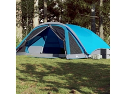 Vidaxl Tenda Familiar Estilo Cabana Para 6 Pessoas Impermeável Azul