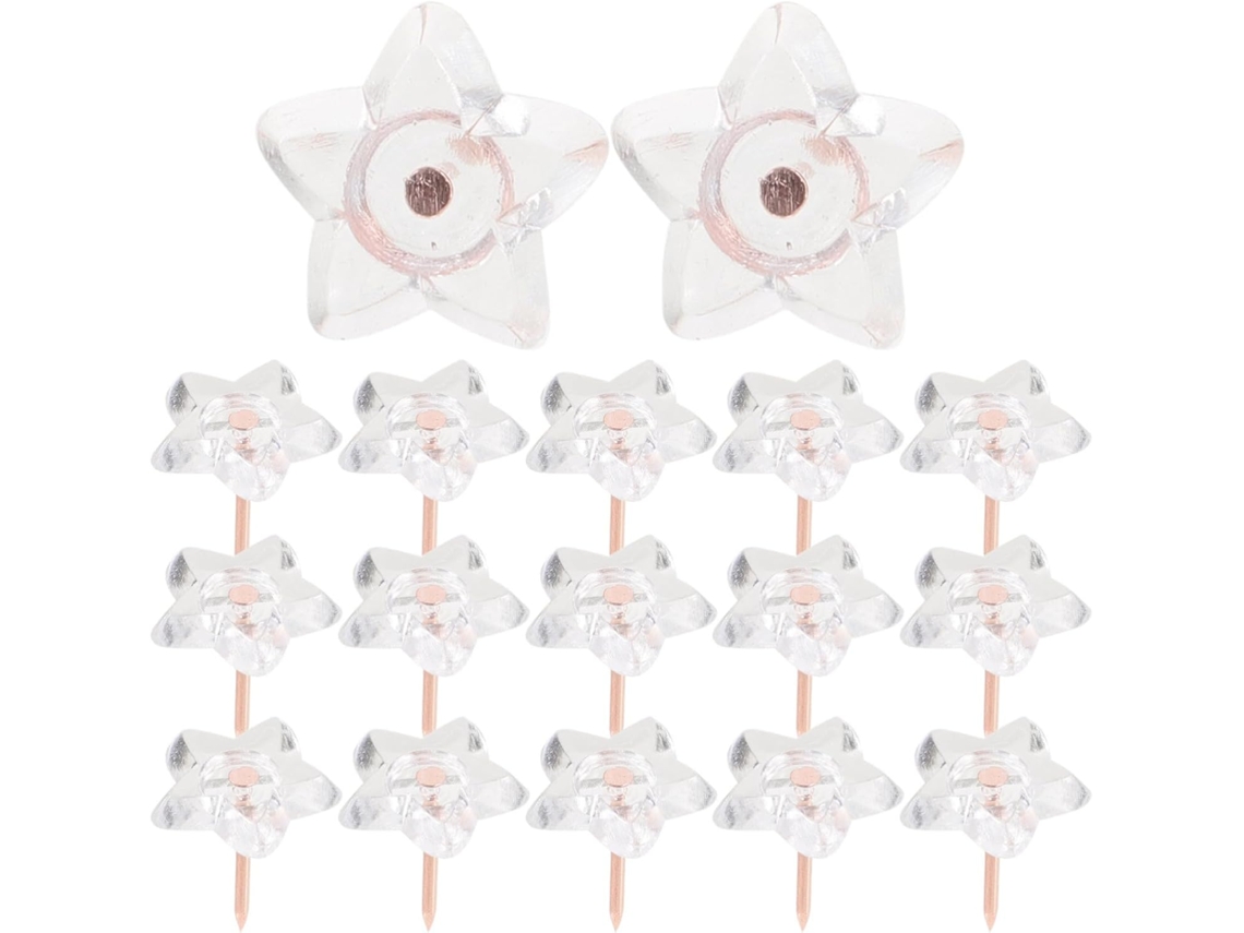 Tachinhas Transparentes, Fáceis De Guardar E Versáteis, 100 Tachinhas Em Formato De Estrela Feitas Plástico E Fio Aço