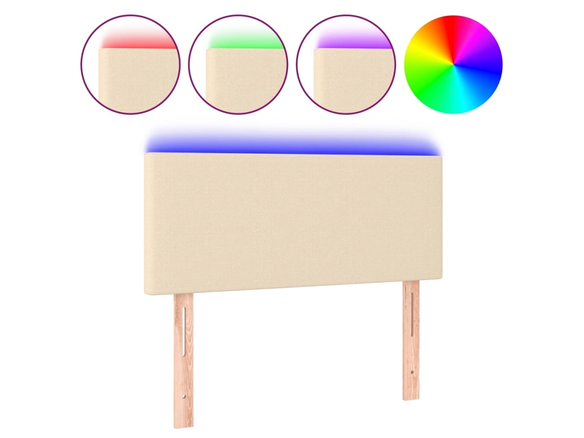 Led Headboard, Led Headboards Vidaxl Creme Tecido (100 X 5 X 78/88 Cm)