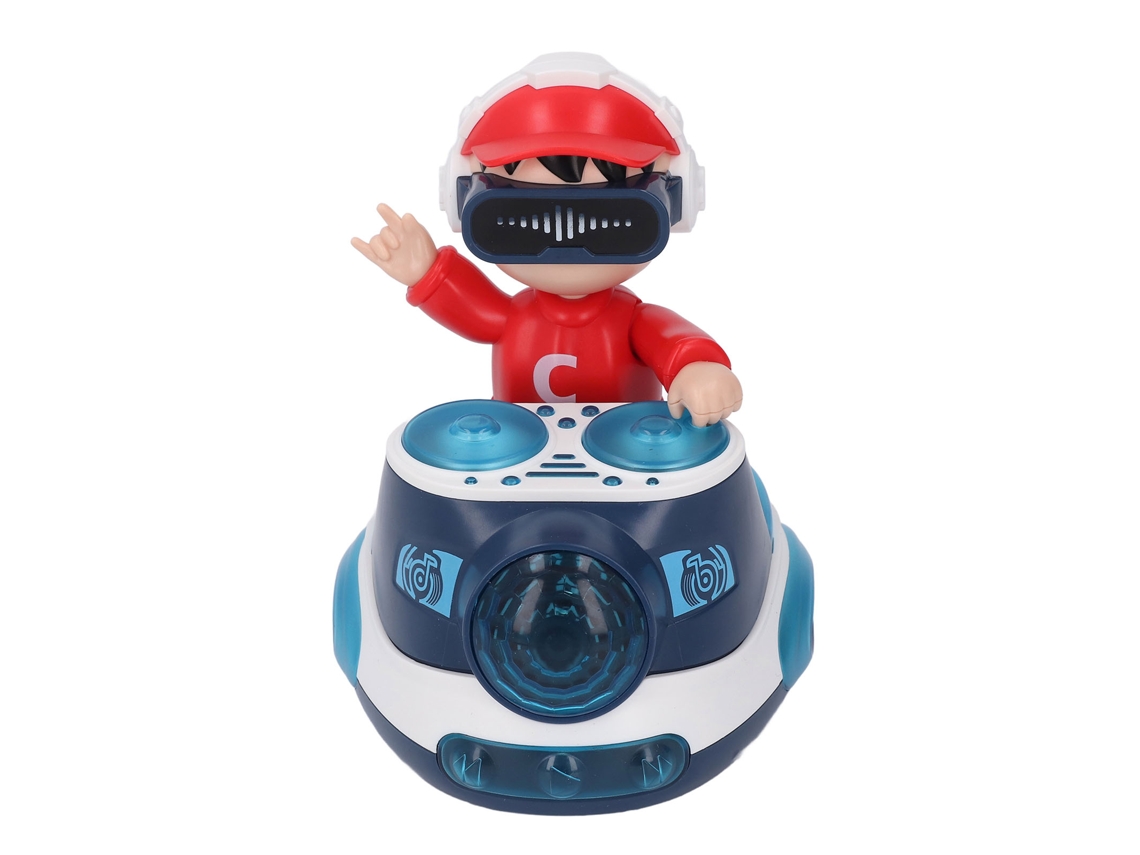 Mali brinquedo Dançante Menino Rock Dj com Música Luzes Rodas Universais Bouncing Beat Azul