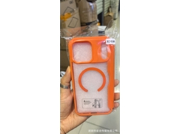 Capa De Couro Para Celular Fliphone Com Compartimento Antifurto Para Cartão.laranja blindagem Magnética - Iphone 16 E/se4 (2025)