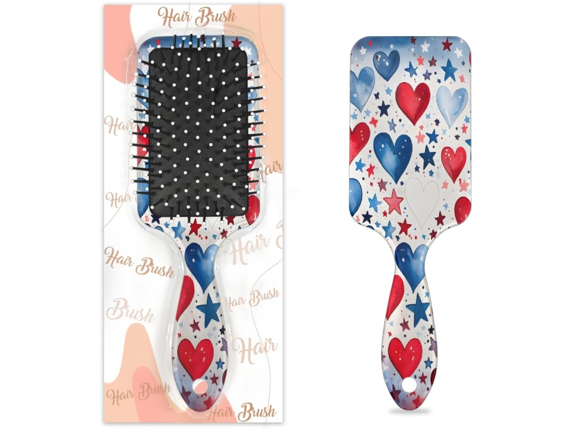 Escova Desembaraçadora Para Cabelos Molhados E Secos, Pentes Almofadados De Ar Little Hearts Para O Dia Da Independência