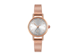 Relógio de Pulso Casual Simples com Pulseira de Malha Relógio de Quartzo Branco E17 w