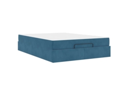 Conjunto 2 Cama Moderna Vidaxl Azul Veludo (160 X 200 Cm)