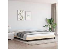 Vidaxl Estrutura de Cama Sem Colchão 200x200 Cm Tecido Cor Creme