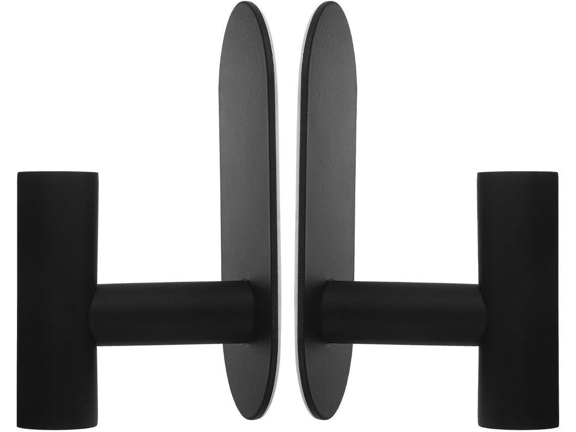 Zerodeko Conjunto De 2-ganchos Adesivos Para Toalha Banheiro Em Aço Inoxidável Preto Fosco, Sem Furos