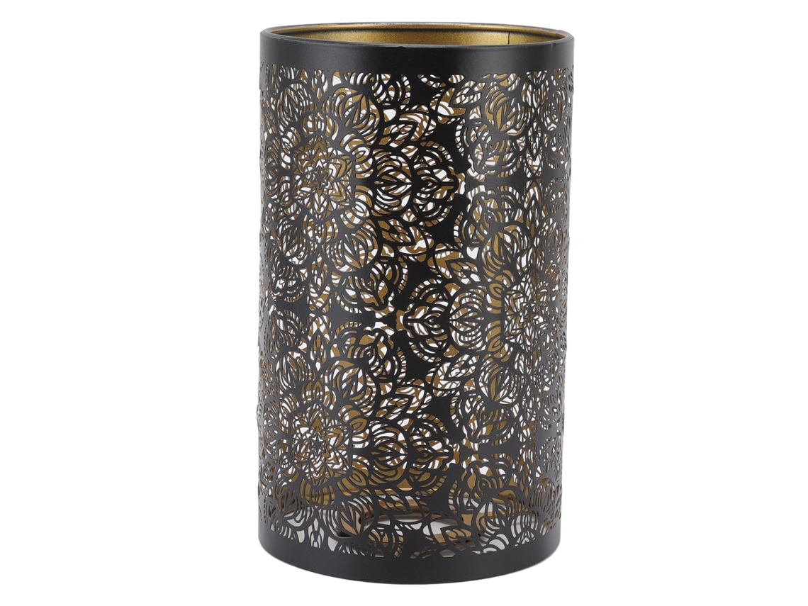 Rebe-abajur De Metal Com Gravura Oca Padrão Circular Desmontável Para Lâmpada De Mesa E27 E26 Decorativa