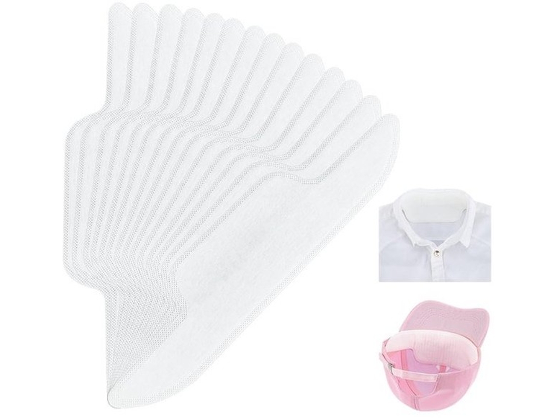 Zweetpads 100 Unidades - Proteção De Colar 293 X 68 Mm - Absorvente De Suor - Para Chapéus/ Camisas - Fácil De Usar - Resistente A Rasgos E Lavagem À