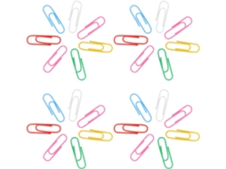 Clipes de papel revestidos de plástico colorido Cabilock, 28 mm, pacote com 400 unidades, ideais para organização escolar.