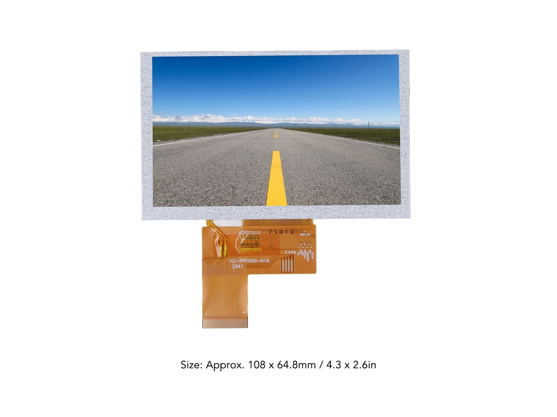 Tela Lcd Multifuncional Ips De 5 Polegadas, Visão Total, Hd 800x480, Interface Rgb