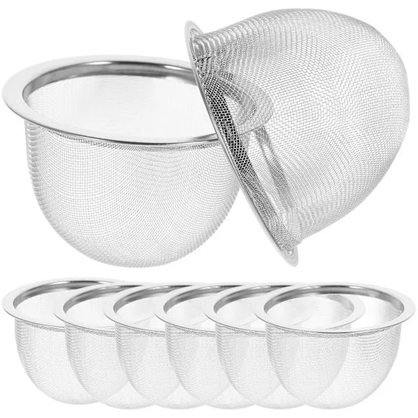 Conjunto De 8 Filtros De Chá Em Aço Inoxidável, Infusor De Chá Robusto Para Uso Doméstico(diâmetro 7, 2 Cm X Altura 6 Cm)