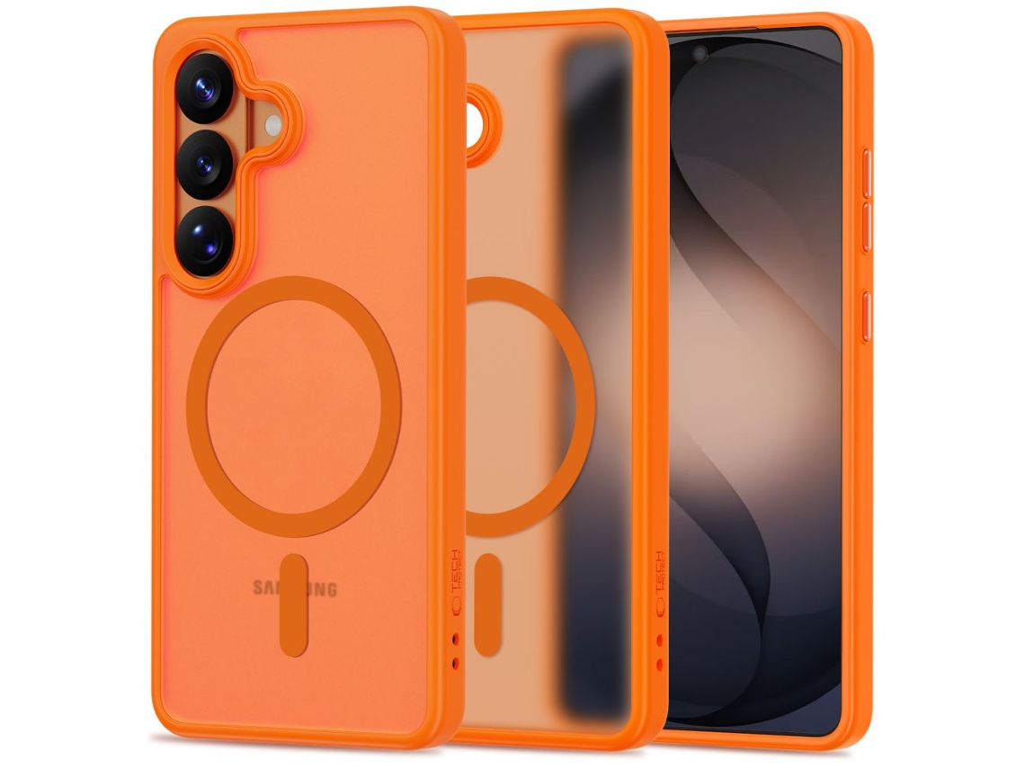 Capa Protetora Tech-protect Magmat Magsafe Para Samsung Galaxy S26 5g, Cor Laranja.